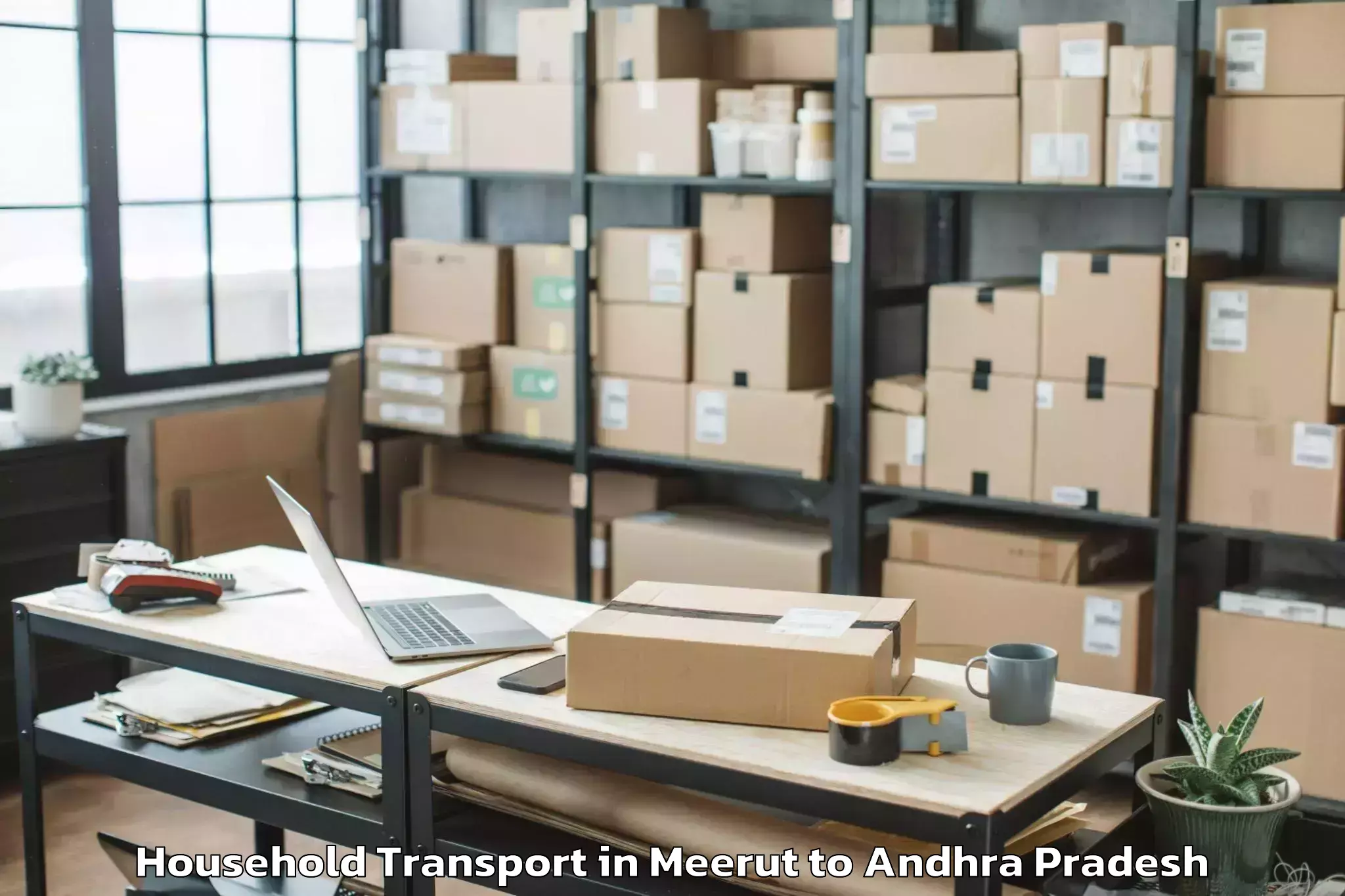 Book Meerut to Ponnuru Household Transport Online